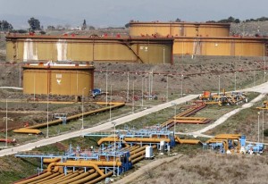 General view of oil tanks at Turkey's Mediterranean port of Ceyhan